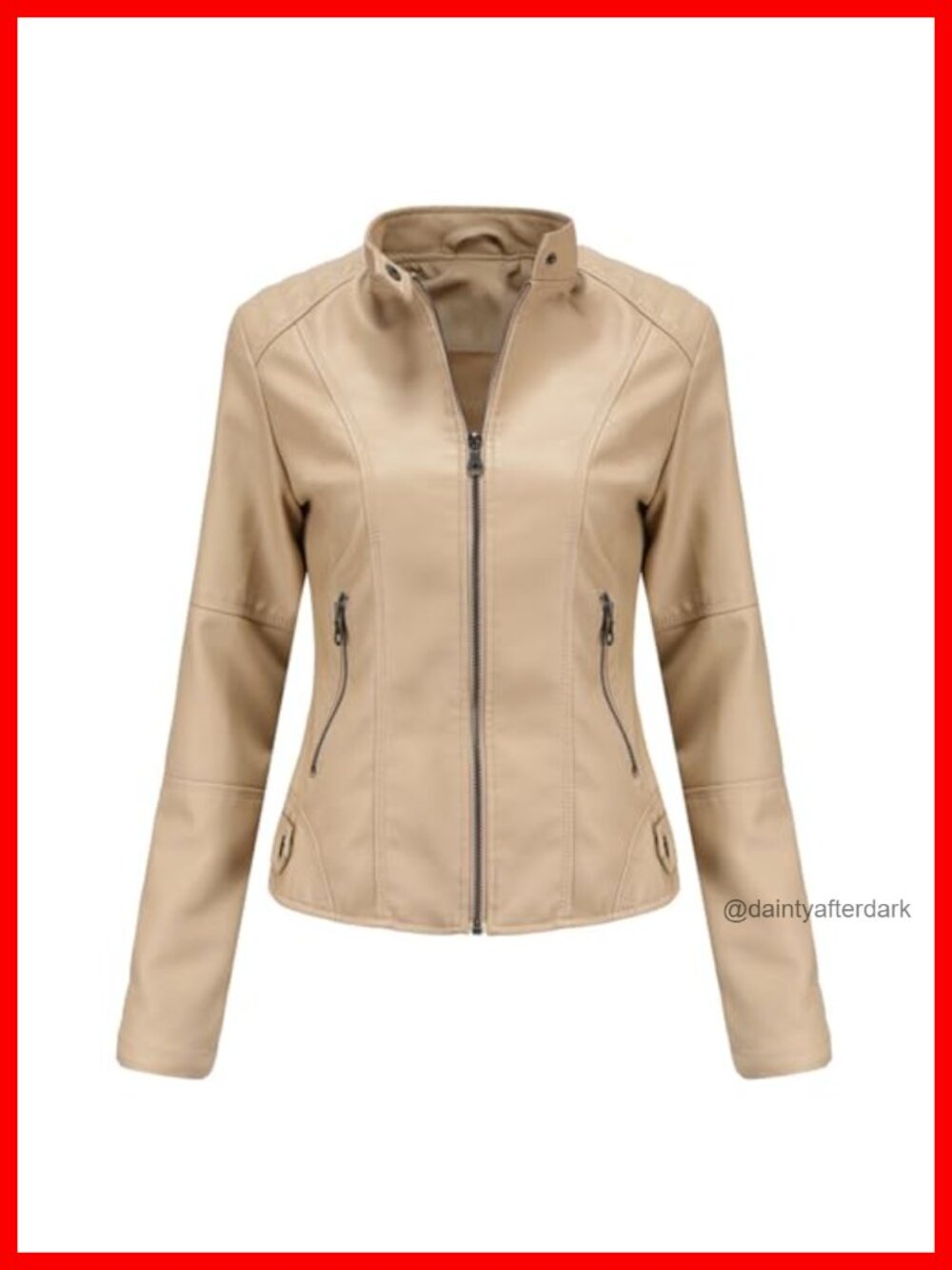 Faux Leather Jacket Women Bomber Belted Motorcycle Jacket